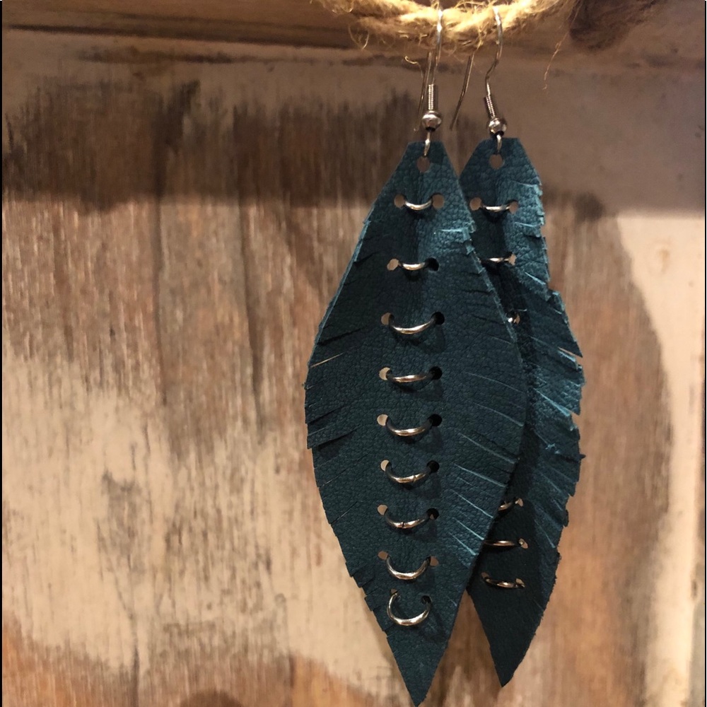 Handmade leather earrings